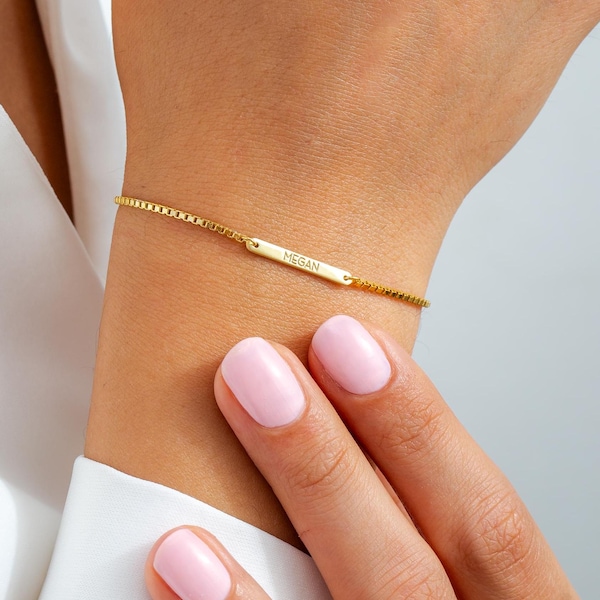 Engraved Bar Bracelet